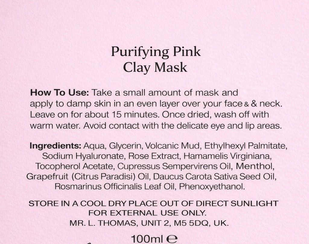 Rose purifying pink clay mask