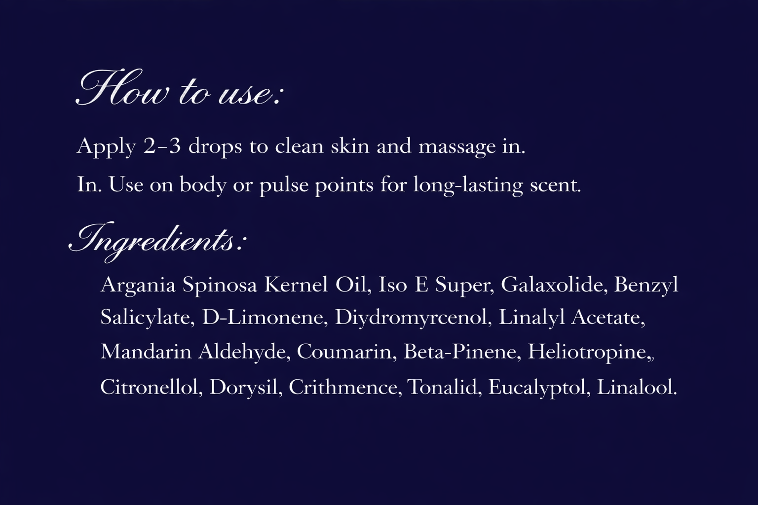 Body Fragrance oil Al-Raa’d Elixir